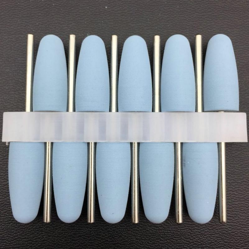 10pcs/set 10*24mm Rubber Silicone Nail Drills Big Head Bits Nail File Grinders For Manicure Pedicure Cuticle Clean Tools 15