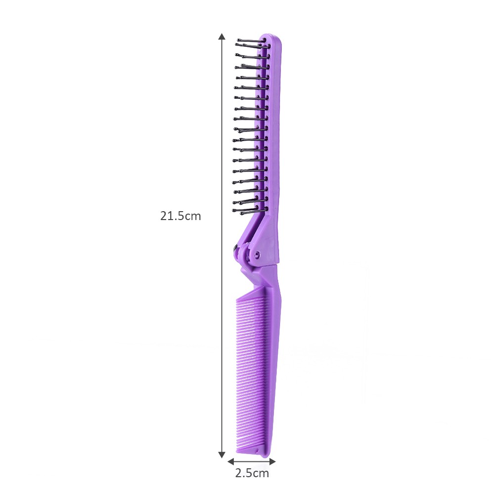 Folding Comb Double Headed Serrated Hair Comb Women Travel Portable Beauty Plastic Massage Brush Hair Styling Tools