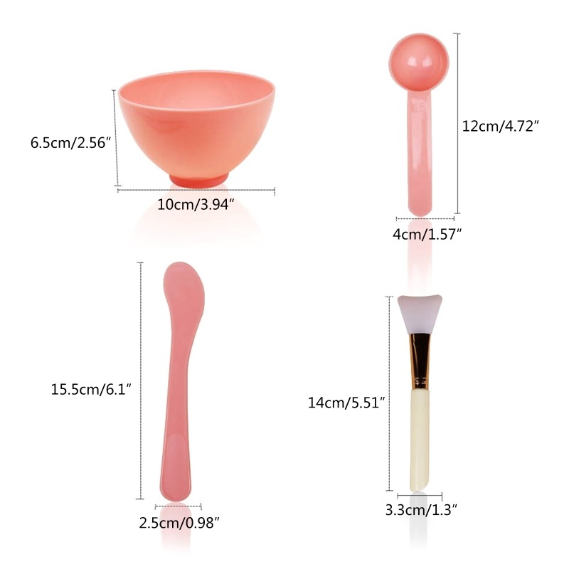 4pcs Face Mask Mixed Set of Bowls DIY Facemask Mixing Tool with Silicone Facial Mask Makeup Brushes Spatula Beauty Skin Care