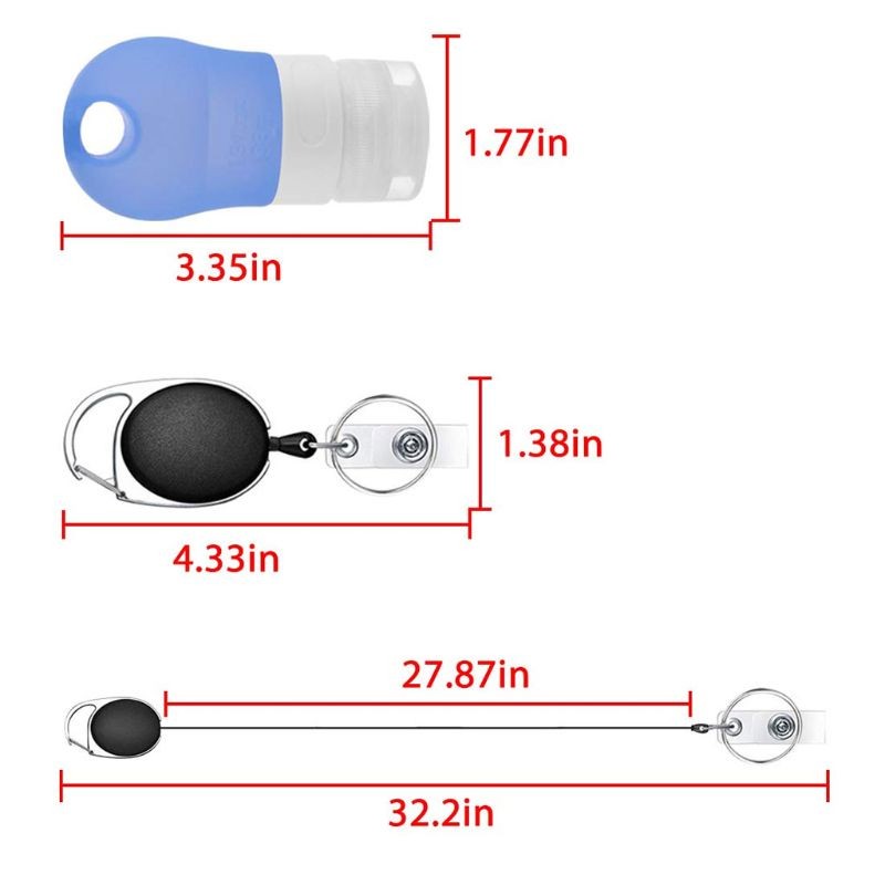 Silicone Refillable Containers Leak Proof Squeezable Reusable Hand Sanitizer Empty Travel Bottles With Key Carriers