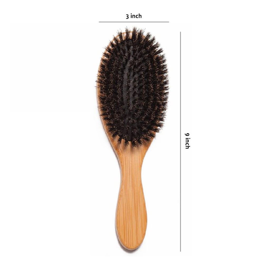 Boar Bristle Hair Brush Scalp Paddle Oval Gasbag Massage Comb Anti-static Natural Beech Wooden Handle Hairbrush Styling Tool