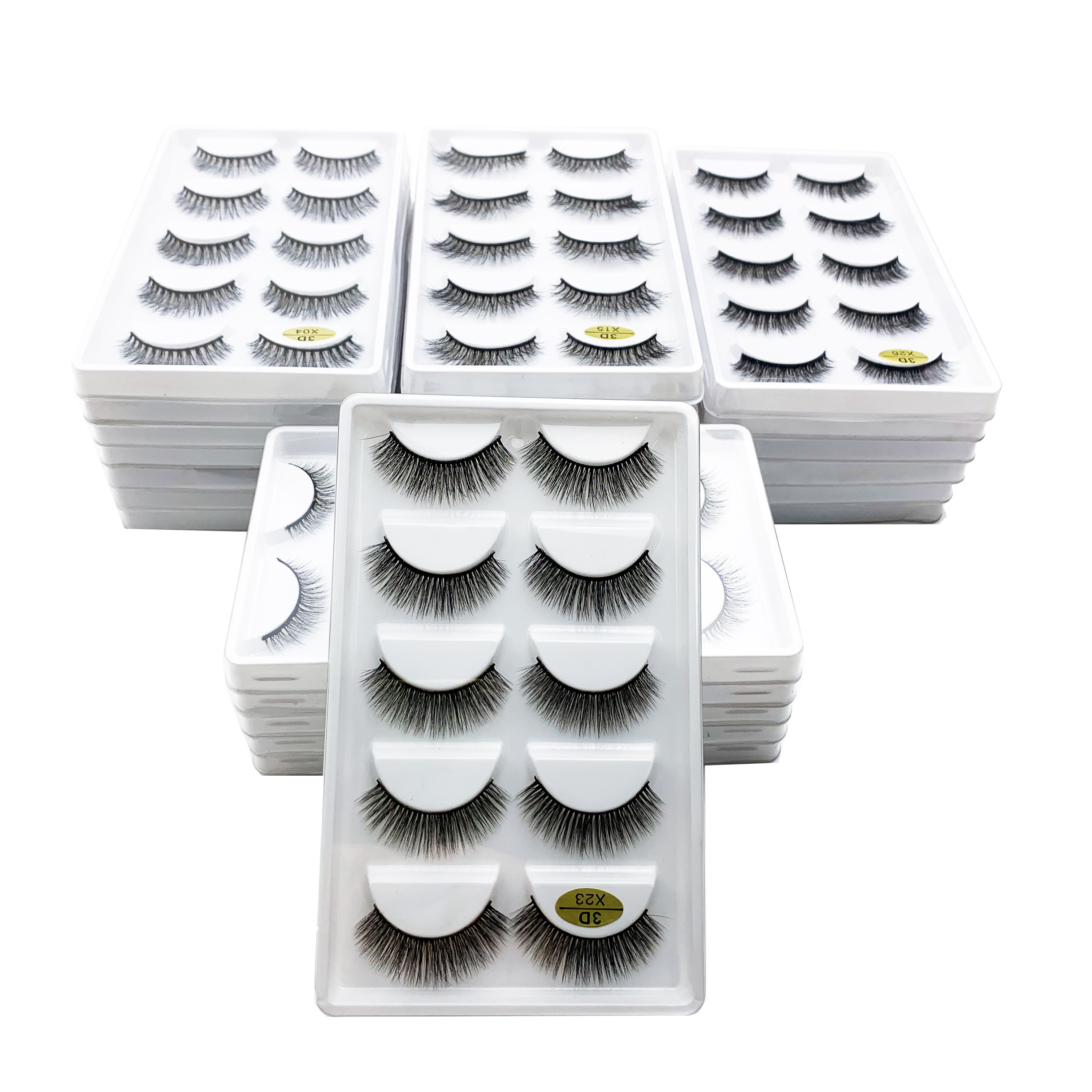 Wholesale Eyelashes 2/5/50 Boxes Faux 3D Mink Lashes Natural Thick False Eyelashes Mink Lashes Soft Lashes Wispy Makeup Cilios New