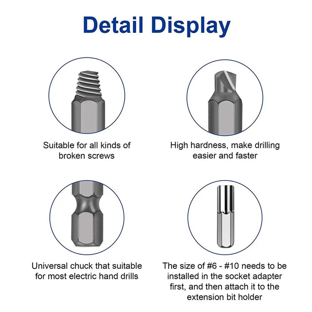 33/22pcs Damaged Screw Extractor Alloy Extractor Drill Bit Set Broken Drill Bit Stripped Easily Take Out Screws Remover Bolt