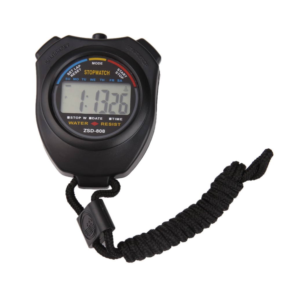 New Classic Waterproof Digital Professional Portable LCD Handheld Sports Stopwatch Timer Stop Watch With Chain For Sports