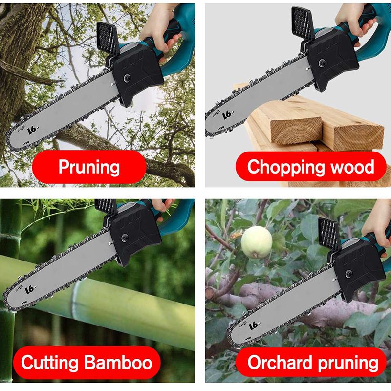 10 Inch Brushless Electric Chainsaw Tree Branch Garden Woodworking Power Tools 8 Inch Wood Cutter Log For Makita 18V Battery