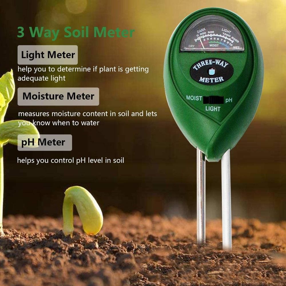 Soil PH Tester, 3/4 in 1 pH Light Moisture Acidity Tester Soil Tester Moisture Meter Soil Test Kit Plant for Flowers