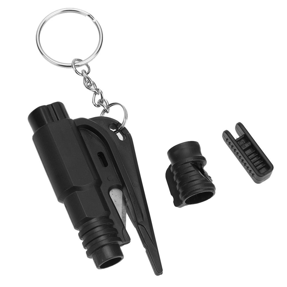 Portable Car Safety Hammer Spring Type Escape Hammer Window Breaker Punch Seat Belt Cutter Hammer Key Chain EDC Tool