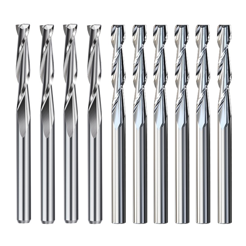 XCAN 10pcs Diameter 2.0mm 2 Flute Flat End Mill 3.175mm Shank Spiral Router Bit CNC Micro End Mills Carbide Milling Cutter