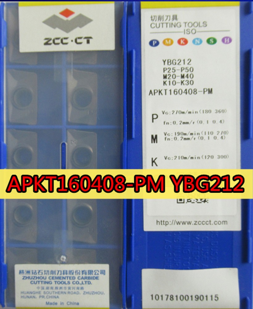 APKT11T308 APKT160408 PM YBG202 YBG212 YBG205 YBG302 YB9320 100% original Zcc.ct carbide insert