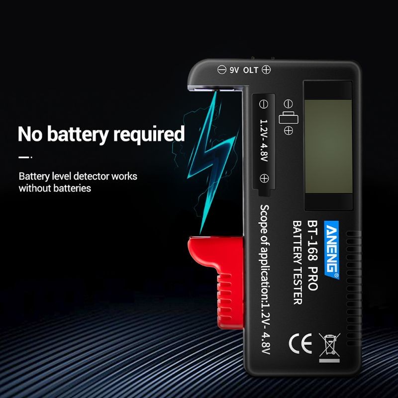 BT-168 Pro 1.2-4.8V AA/AAA/C/D Mini Battery Tester Quickly Test for 18650 16340 14500 10440 Lithium Battery