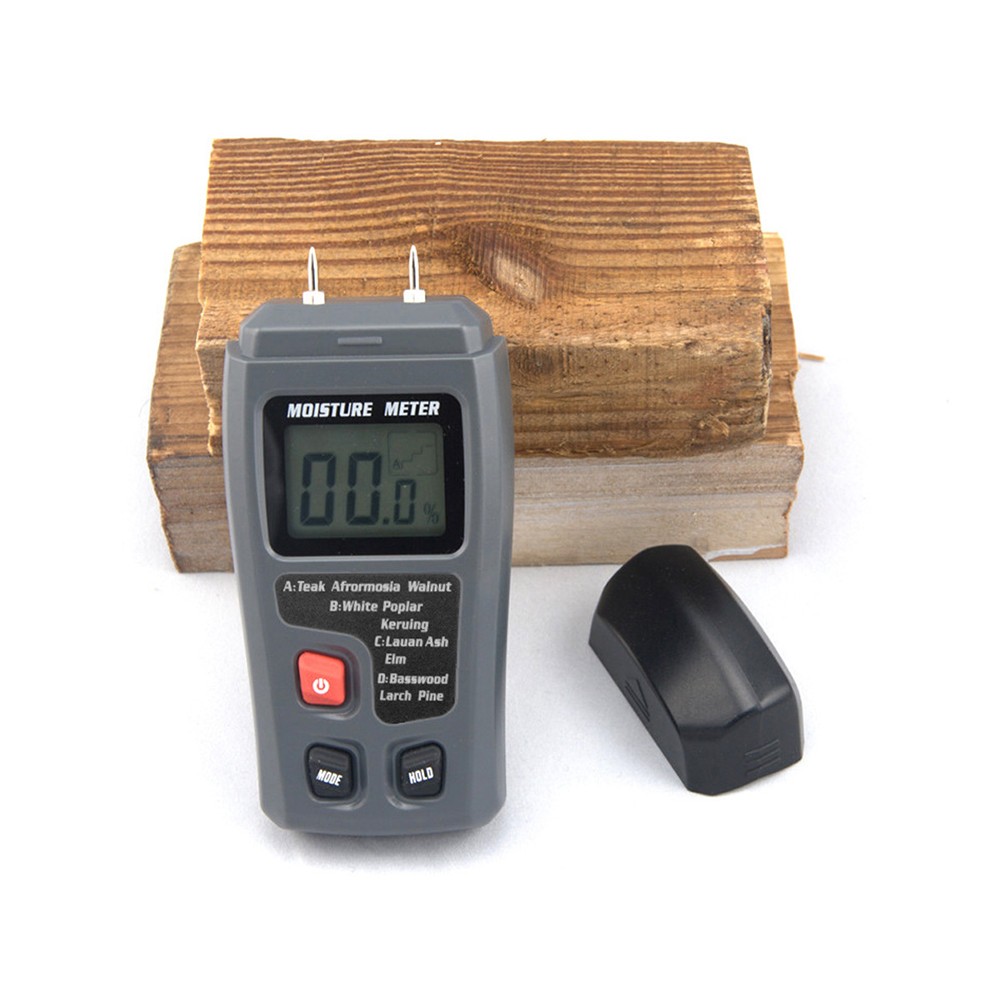 9V Wood Moisture Meter Digital LCD 0-99.9% Two Pins ABS Wood Wood Moisture Humidity Tester Timber Moisture Detector