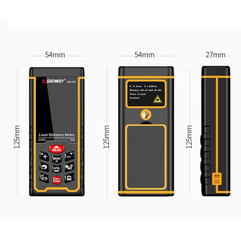 SNDWAY 2.4 Inch Color Display Digital Laser Rangefinder 50m 70m 100m Subway Laser Electronic Laser Rangefinder SW-S50