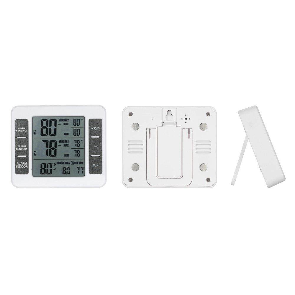 LCD Digital Thermometer Thermometer Weather Station Indoor Outdoor + Wireless Transmitter With C/F Max Min Value Display