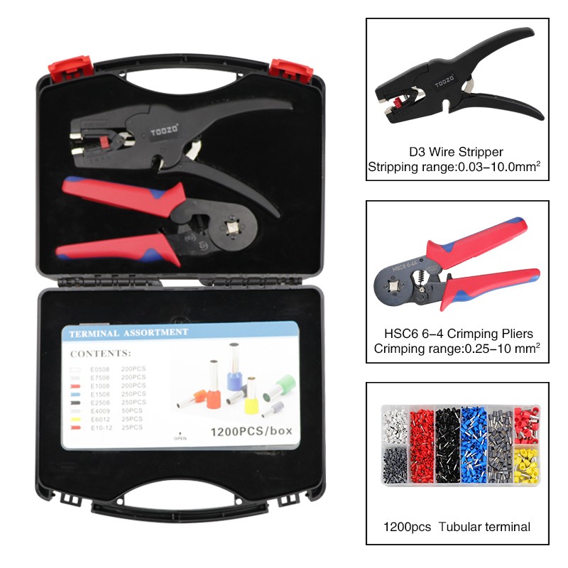 Ring Crimping Tool Kit Sopoby Crimping Pliers 0.08-16mm2/700pcs Wire Terminals