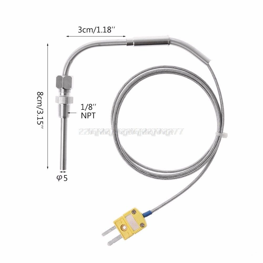 EGT K Type Thermal Temperature Controllers , 0-1250c Exhaust Gas Probe Connector with My06 19 Bare End