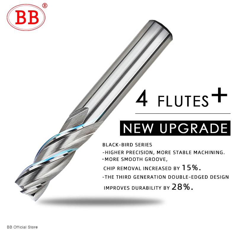 BB End Mills High Precision HSS Metal Cutter Co8 Cobalt D1-32mm 2 3 4 Flutes Teeth Aluminum Milling Tool Key Seats Router Bit