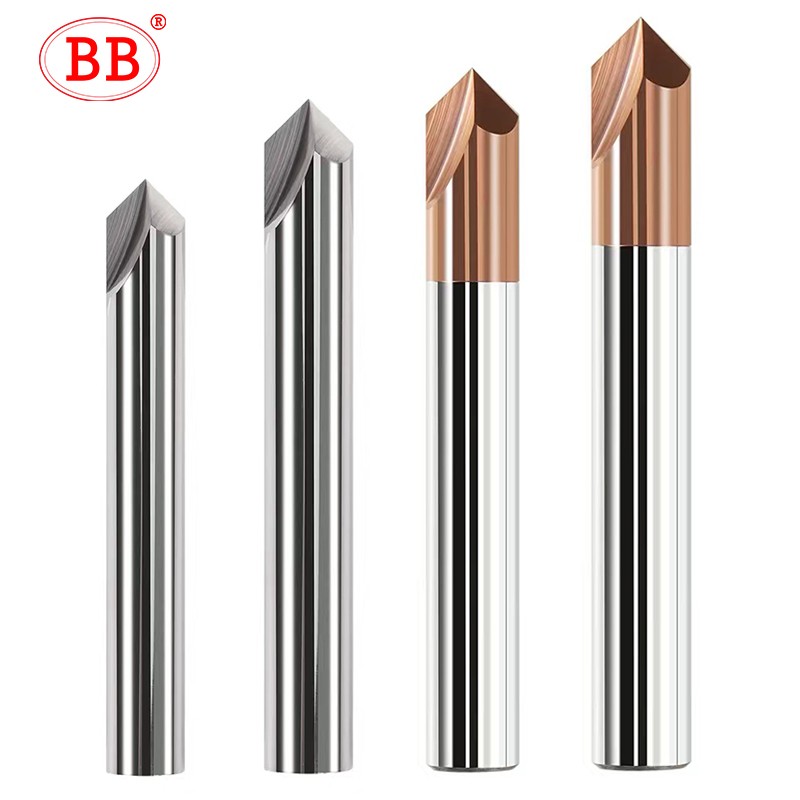 BB-Cipper carbide chamfering milling cutter, V beveled edge, router groove 60 90 120 degree 2 3 flutes