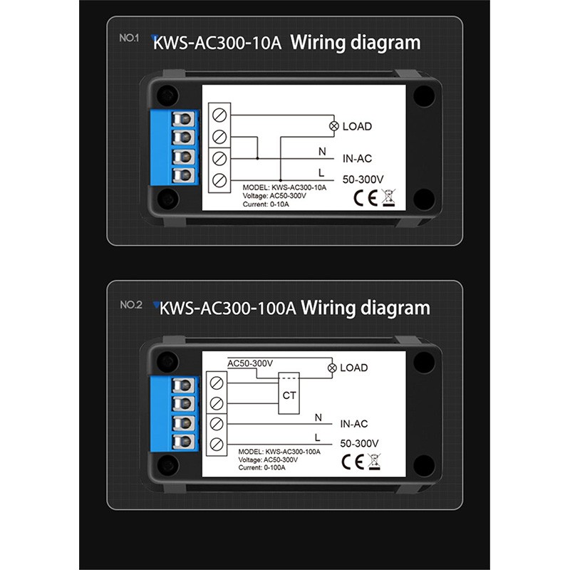 KWS-AC300 100A Digital Energy Meter Voltmeter Ammeter Wattmeter KWS Power Energy Meter Electric Meter With Reset Function