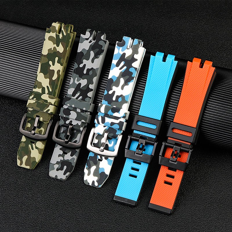 silicone watch strap for casio PROTREK series prw-3000\3100\6000\6100y resin silicone watch strap with waterproof soft strap