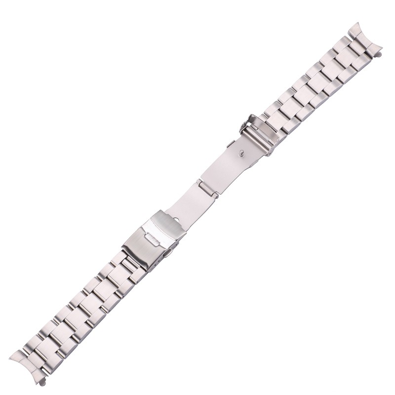 Stainless Steel Curved End Watch Strap Bracelet 20mm 22mm Silver Black Brushed Watches Women Men Metal Watches Accessories