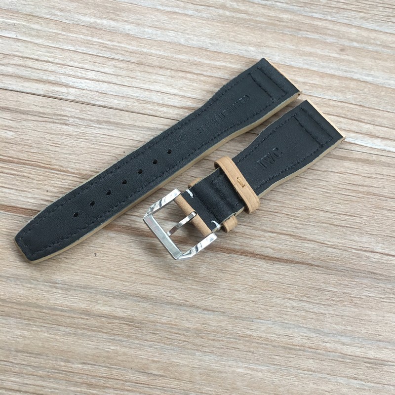 20mm 21mm 22mm Brown Black Men Watchband For IWC Pilot Mark Eighteen IW327004 IW377714 Watch Strap Calfskin Genuine Leather Bracelet