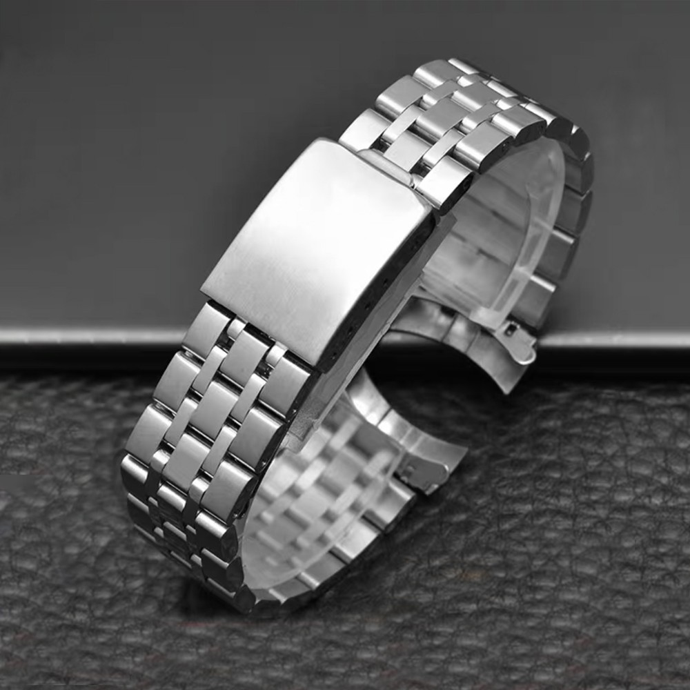 Metal Solid Stainless Steel Strap For Tudor Princes 19mm Folding Buckle Bracelet Replacement Men Women Curved End Watchband