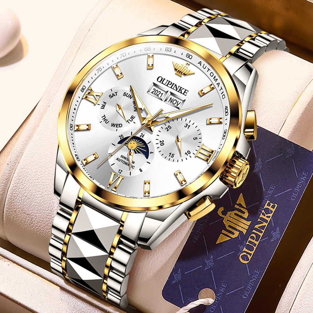 OUPINKE Luxury Men's Wristwatches Automatic Mechanical Waterproof Sapphire Glass Brand Fashion Watch relogio masculino