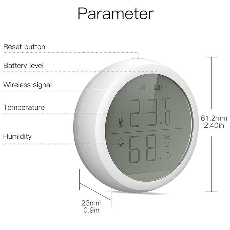 Tuya Smart ZigBee-مستشعر درجة الحرارة والرطوبة ، مقياس الحرارة والرطوبة مع تطبيق Smart Life ، Alexa و Google Home
