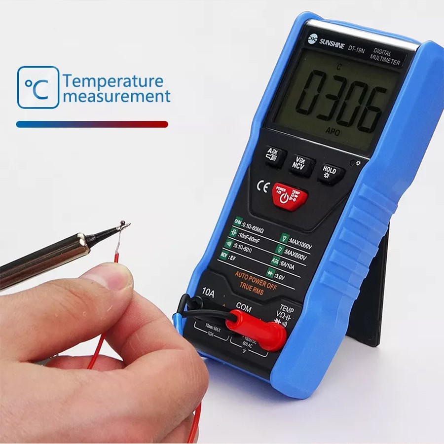 Sunshine DT-19N High Accuracy Mini Digital Multimeter Intelligent Multimeter for Mobile Phone AC DC Ammeter Tool Voltmeter