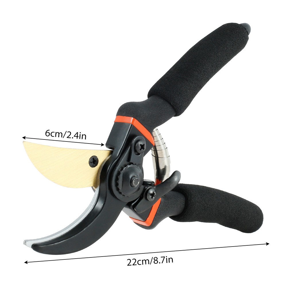 Garden Pruning Shears With Comfortable Grip Lightweight Hand Pruner Titanium Steel Bypass Secateurs Garden Shears Tree Trimmer