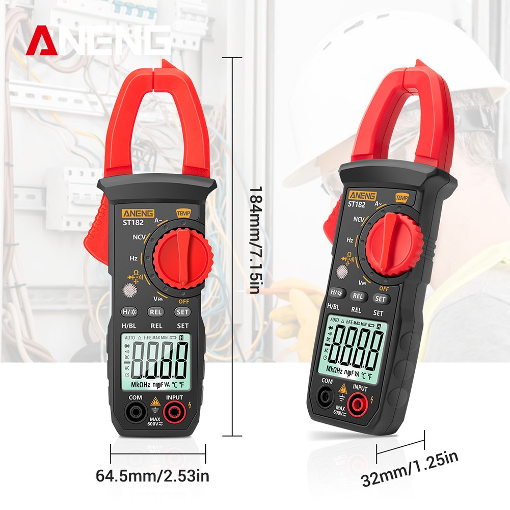 ST182 Digital Clamp Meter Multi Clamp Amp Voltage Current Resistance Capacitor Tester Auto Voltage Current Tools