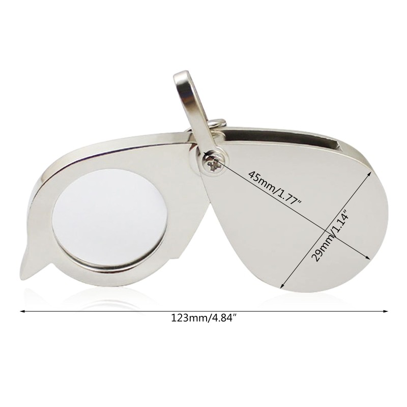 Dropshipping 15X Pocket Magnifier Gift Metal Folding Magnifying Glass with Key Chain Jewelry Loupe Lens for Reading Maps Labels