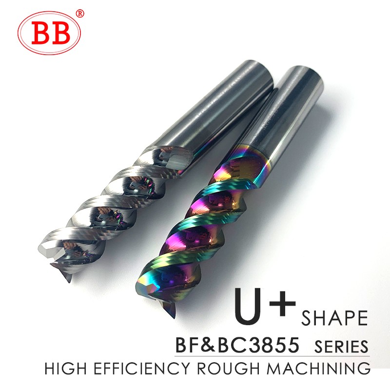 BB 3 Flute Carbide Milling Cutter Tungsten End Mill CNC Tool 1 to 20mm HRC55 for Aluminum Fiberglass Acrylic Wood Copper Plastic