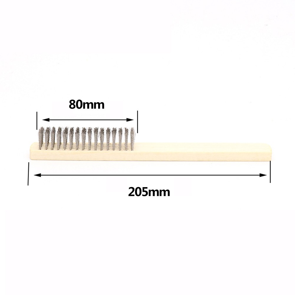 3pcs Wood Handle Stainless Steel Wire Brush Copper Brush for Industrial Appliances Surface/Inner Polishing Grinding Cleaning