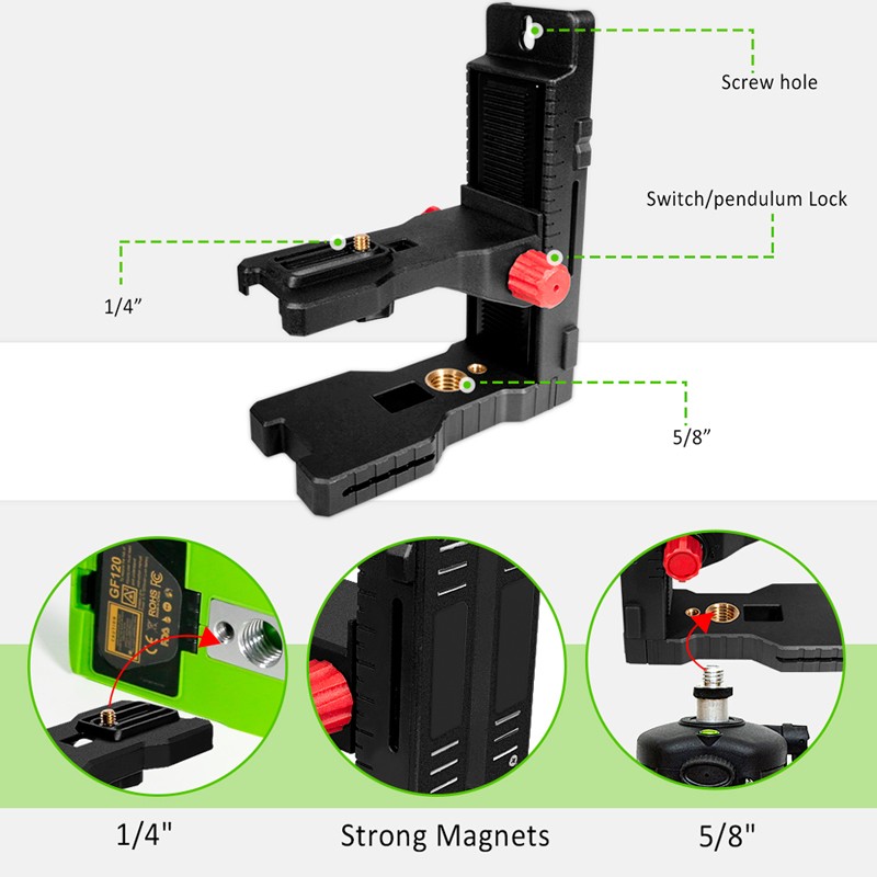 ZOKOUN - Universal Magnetic L Stand, Wall Mounted Laser Level Support