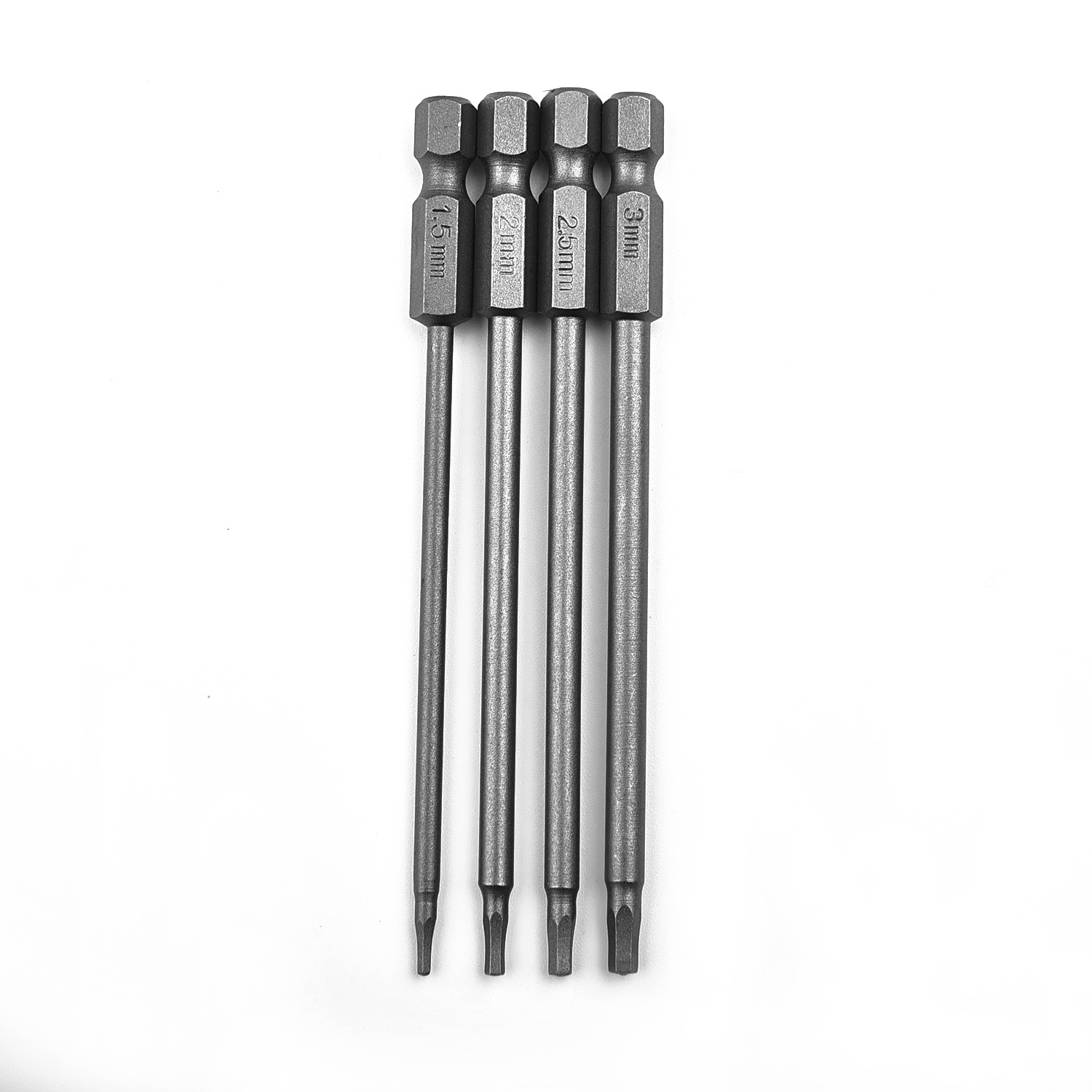 1/4pcs 100mm Hex Magnetic Screwdriver Bit Set Drill Bit Screwdriver Bit 1/4 Inch Hex Shank 1.5/2/2.5/3mm