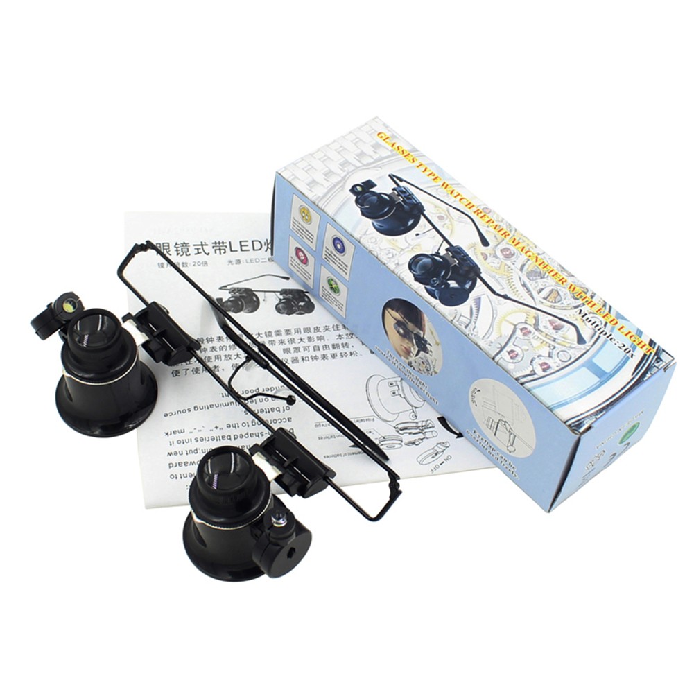 Third Eye Helmet Hand Helmet Magnifying Handheld Magnifier Glasses Loupes LED 20X Magnifying Glasses for Jewelry Repair