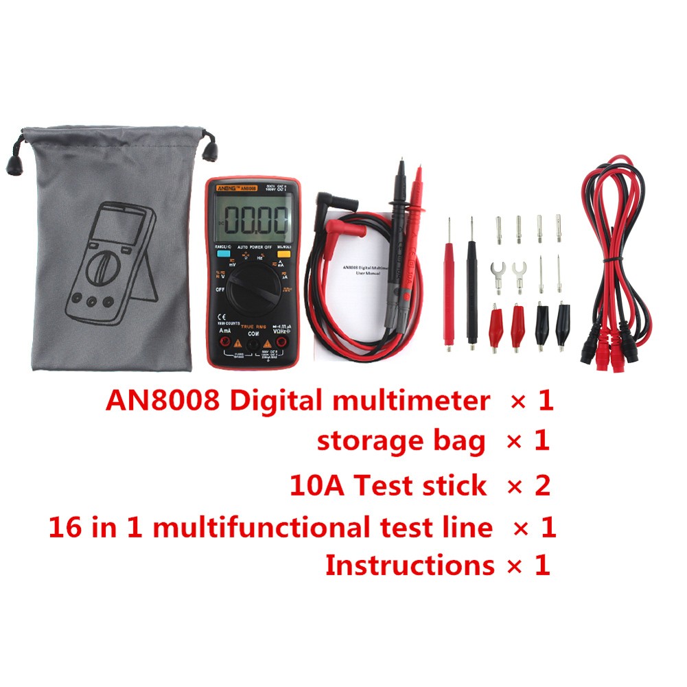 ANENG AN8008 متعدد 9999 التهم الخلفية التيار المتناوب/تيار مستمر مقياس التيار الكهربائي اختبار السعة اختبار السيارات الكهربائية