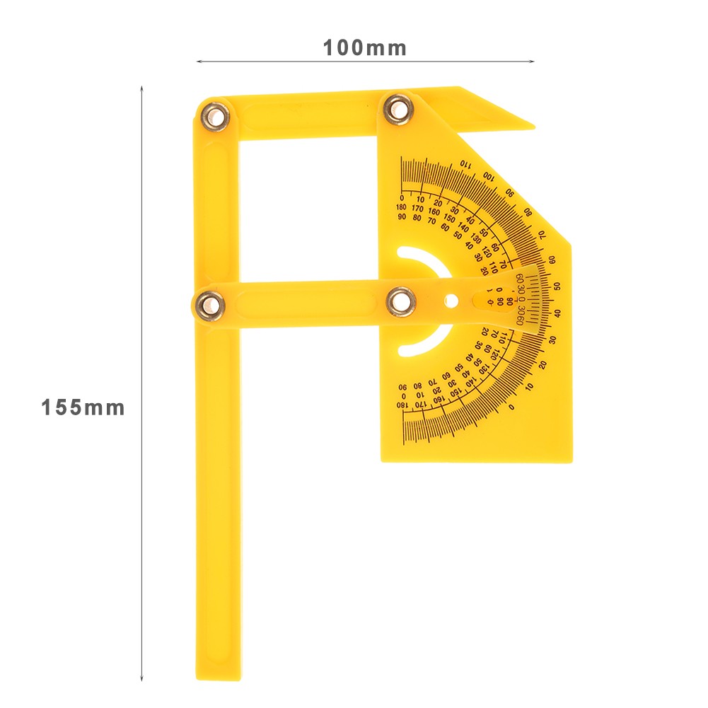 Plastic Angle Measuring Tool Protractor 0-180 Degree Angle Ruler Woodworking Measuring Tools Rotary Measuring Ruler