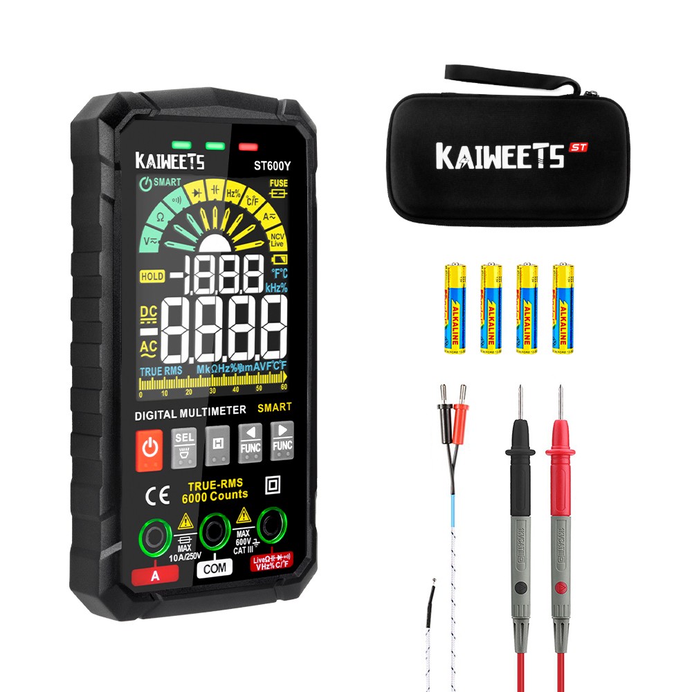 KAIWEETS ST600Y Ture RMS Digital Multimeter Intelligent Multimeter NCV Multimeter AC Voltage DC Capacitance Ohm Hz