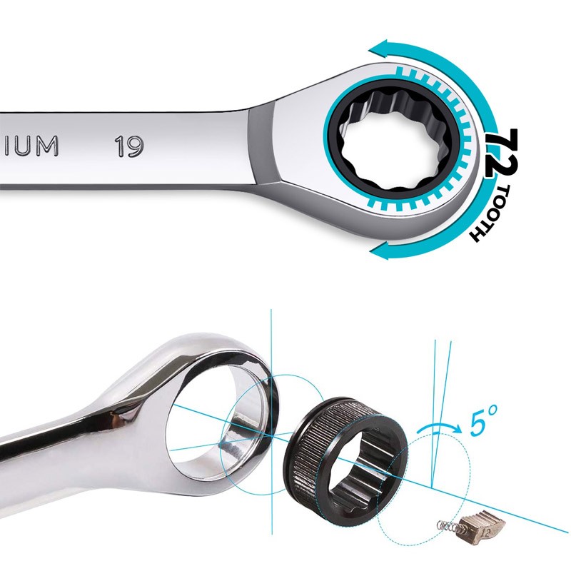 WOZOBUY Ratchet wrench combination, with flexible head, dual purpose ratchet tool, ratchet combination set. car hand tools