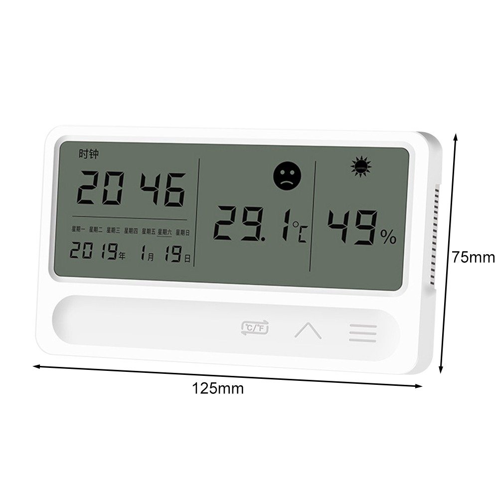 LCD electronic desk clock temperature hygrometer alarm clock hygrometer thermometer high precision digital hygrothergraph