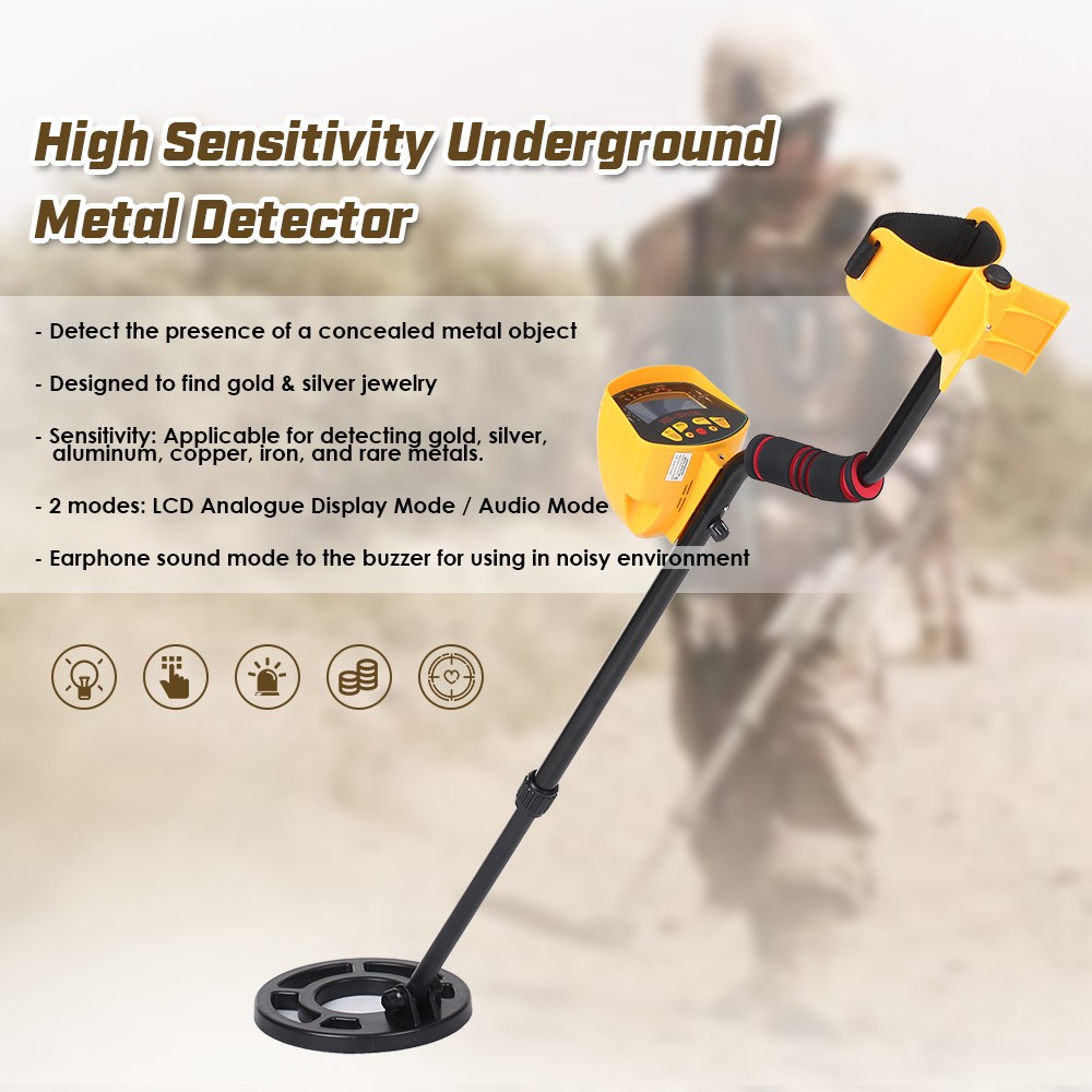 Professional Metal Detector - KMOON, Treasure Hunter, Underground Metals and Gold, High Sensitivity, Model MD3010II