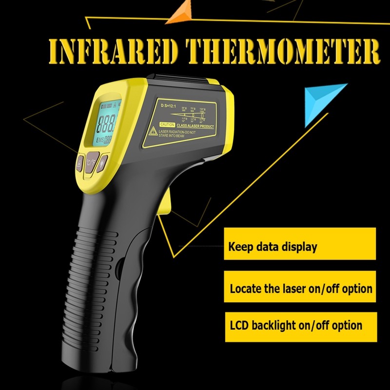 GM320S Non Contact Industrial Infrared Thermometer High Infrared Heat Gun -50~600℃/-58~1112℃ LCD Laser Pointer