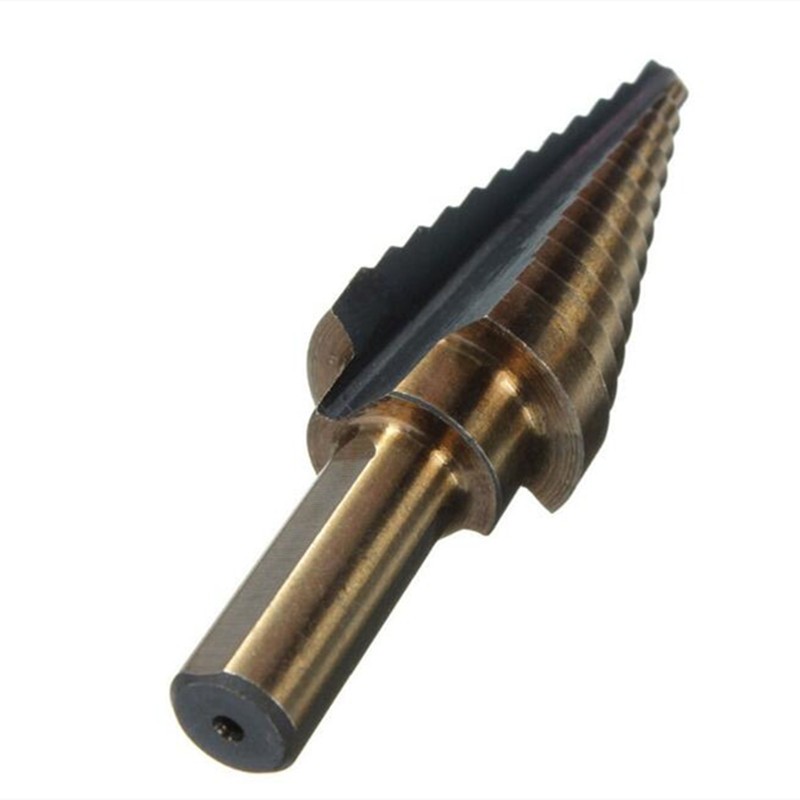 JINRUI British 5pcs Pagoda Drill Bit High Speed ​​Steel Hole Opener Set Triangle Shank Black and Yellow Step Drill Bit Bit