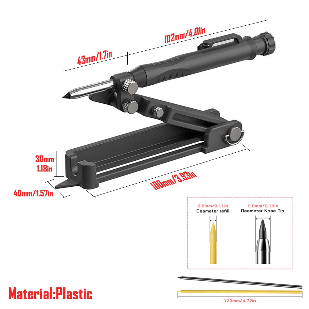 4 طرق الشخصي خدش حاكم قابل للتعديل أداة scriل النجارة Contour مقياس مع ثقب عميق قلم رصاص DIY بها بنفسك المنزلية مجموعة