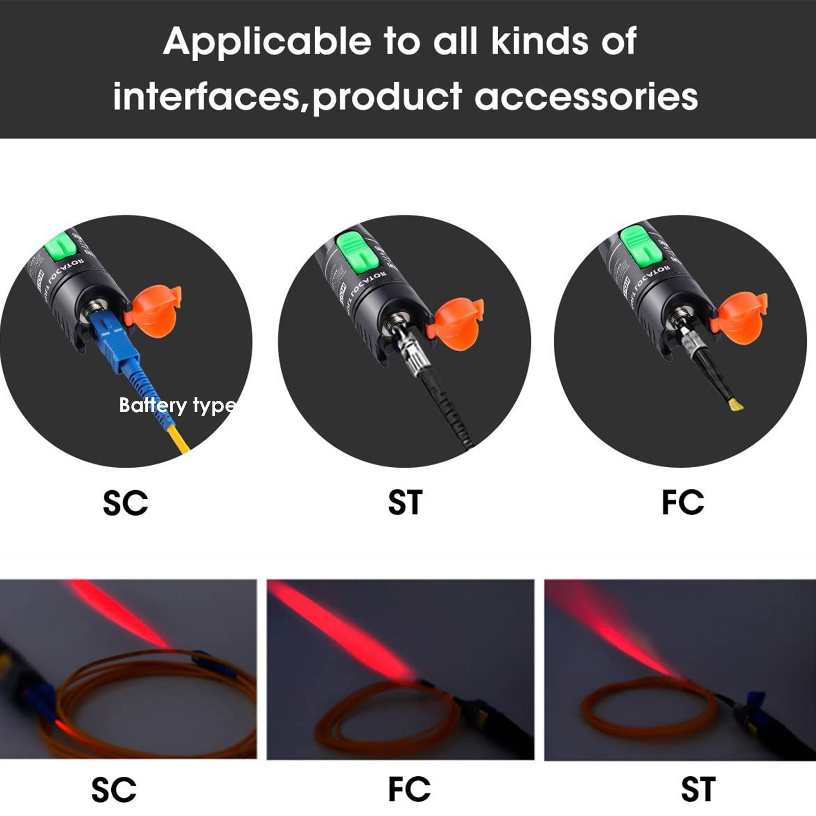 Fiber Optic Fault Locator VFL Fiber Optic Cable Red Light Tester Meter 30mW Red Pen Light Tester For Telecommunication