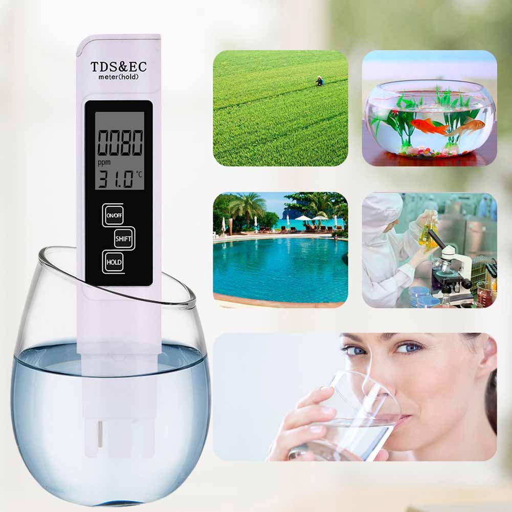 3 in 1 PH Meter TDS EC Meter TDS Bhd Tester Digital LCD Water Tester Pen Water Purity PPM Water Filter Hydroponic Quality Control