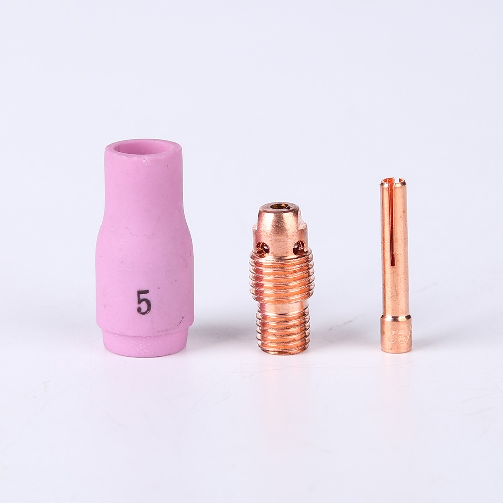 4pcs Argon TIG Welding Torch Consumable WP-17/18/26 Electrode Collet Body Collet Alumina Nozzle Long Cap TIG Weld Accessories