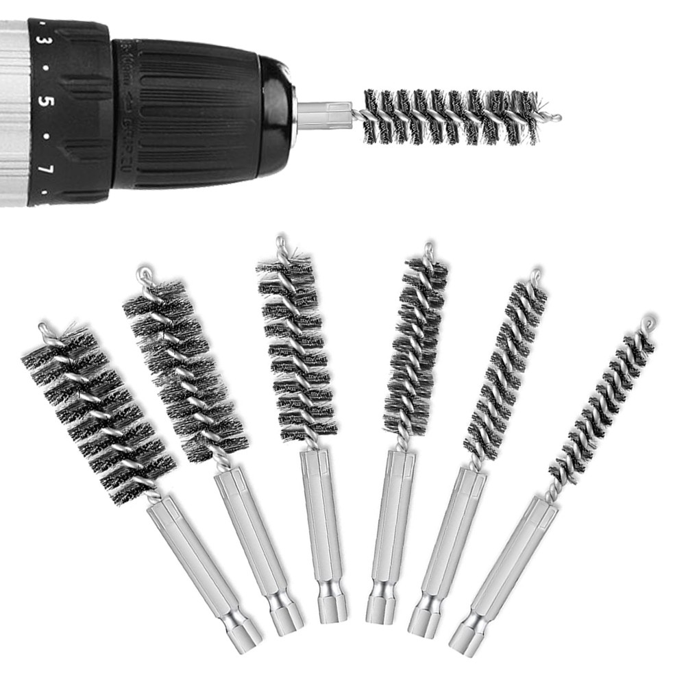 4 inch in length stainless steel wire pipe cleaning brush for battery powered electric drill